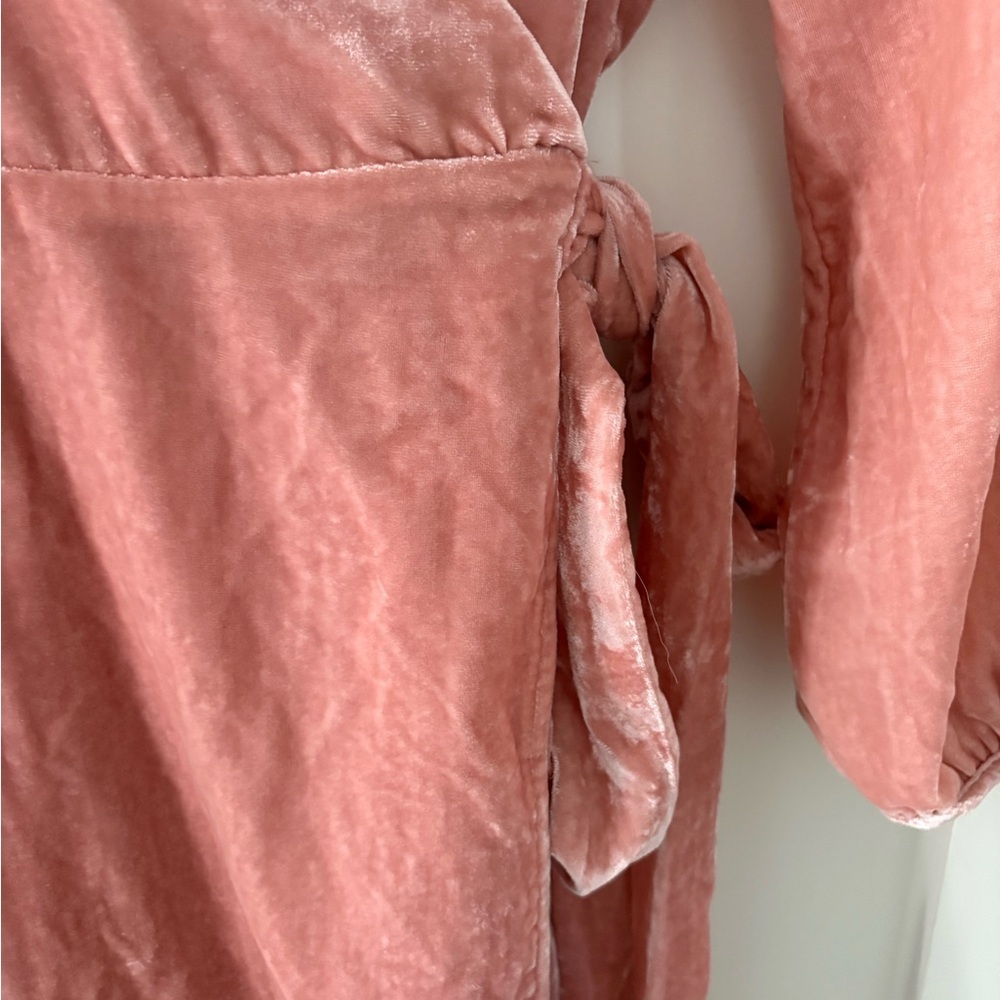 J. Crew Dusty Rose Wrap Dress with Long Sleeves - Picture 5 of 8